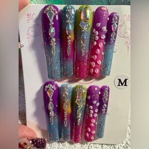 Colorful Rhinestone Nail Set